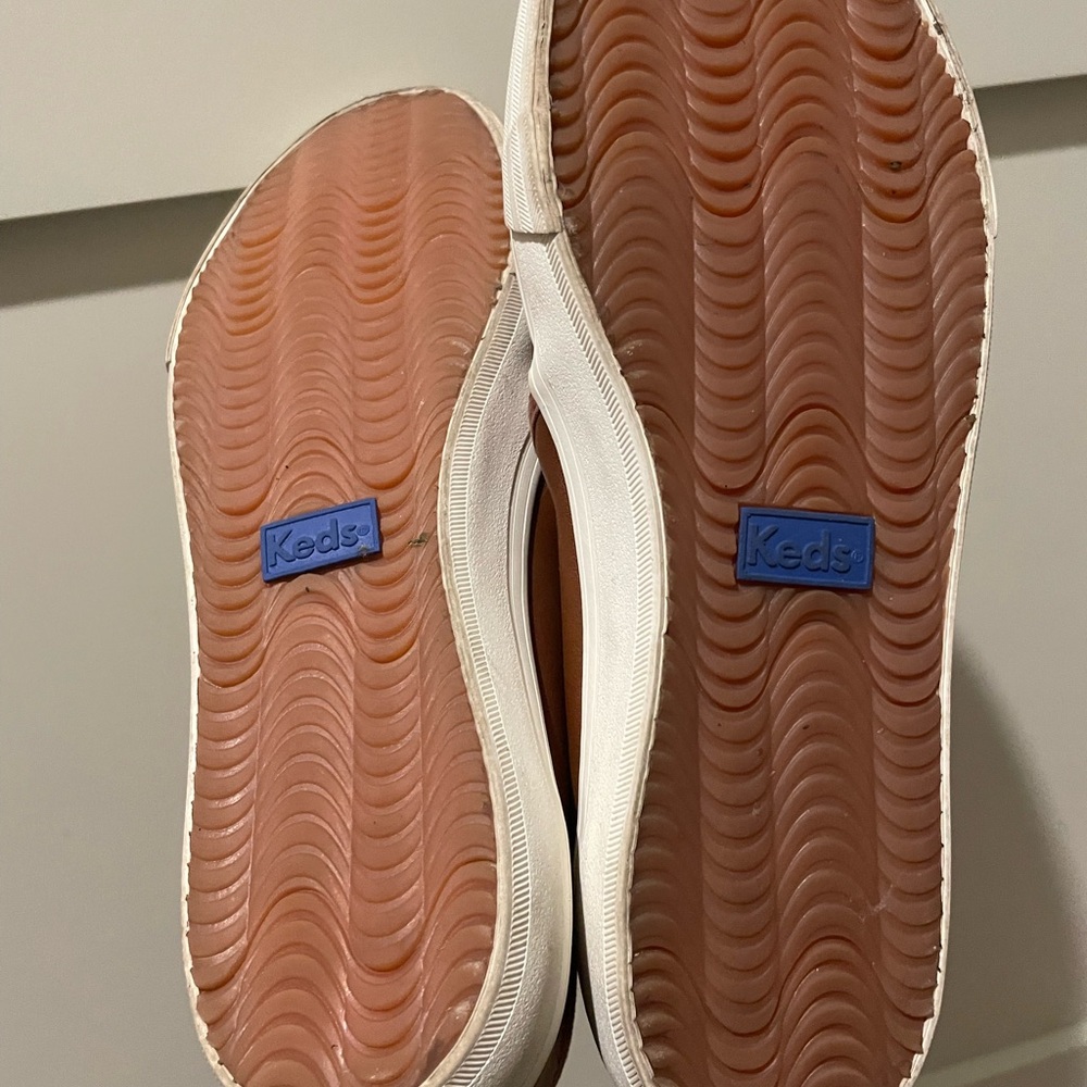 Keds Tan Leather Slip-Ons - Picture 4 of 5